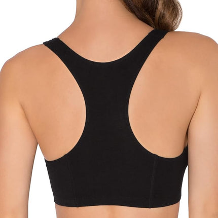Fruit of the Loom Women's Built Up Tank Style Sports Bra, Red Hot with Black/Charcoal/Black, 50