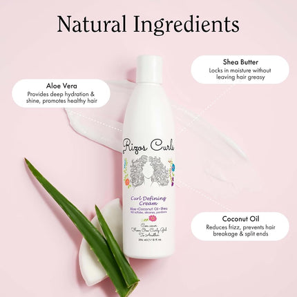 Rizos Curls Curl Defining Cream, Silicone And Paraben Free, 296ml