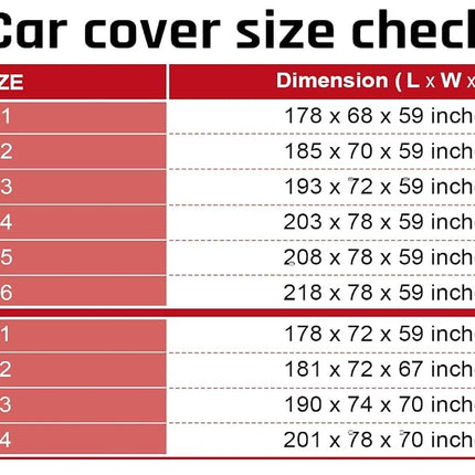 AltoCover Small Car Cover All Weather Protection with Red Stripe Design,Hatchback Car Cover Universal Fit Nissan Leaf, Honda Civic Hatchback, Mazda 3 Hatchback, VW Golf, Toyota Corolla Hatchback
