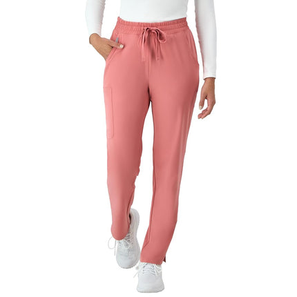 Pantalones médicos Hanes Comfort Fit para mujer, uniformes médicos que absorben la humedad para mujer, 3 bolsillos, Rose Ranch Pink, Large