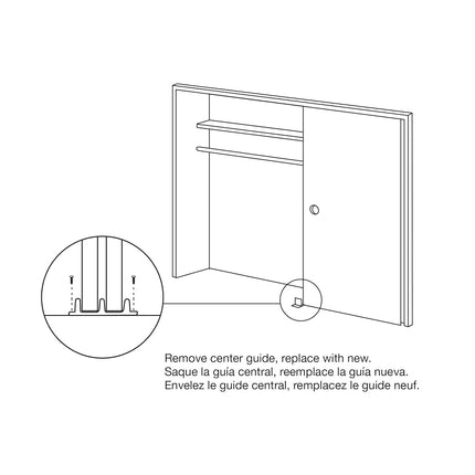 PRIME-LINE N 6761 Guide by-Pass Door Wh 1-1/4 in, Mill