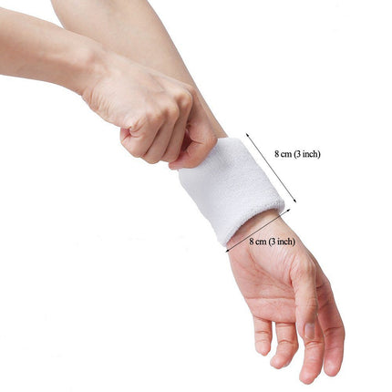 Hanerdun Wrist Sweatbands Thick Cotton Terry Cloth Wristbands for Men and Women Athletic Sweat Bands for Sports Tennis Gym Basketball