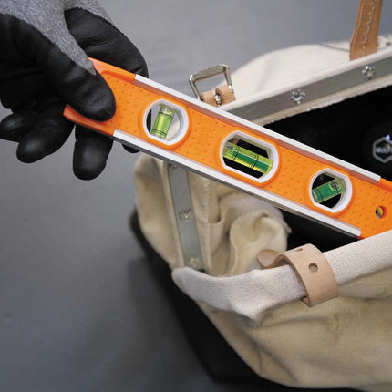 Klein Tools 935 Level, 9-Inch Magnetic Torpedo Level with 0/45/90 Degree Vials and V-Groove, Tapered Nose