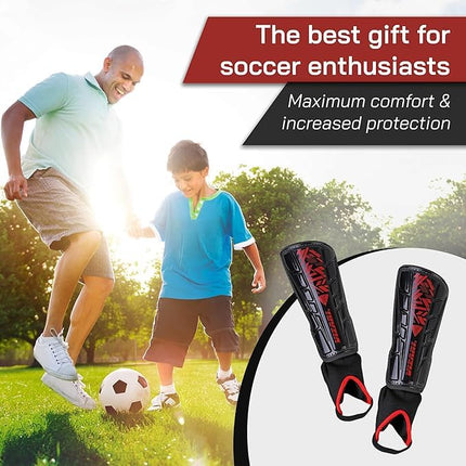 Vizari Malaga Soccer Shin Guards for Kids | Youth Soccer Gear for Boys Girls | Protective Soccer Equipment | Adjustable Straps