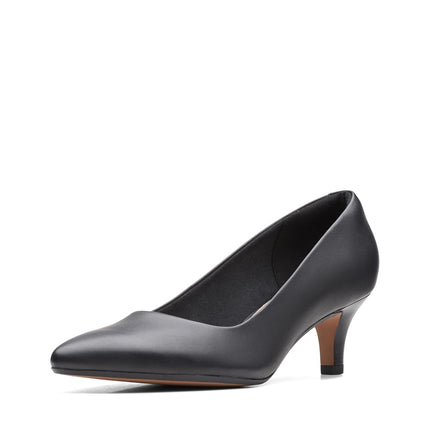 Clarks Women's Linvale Jerica Pump, Black Leather, 6.5 UK Wide