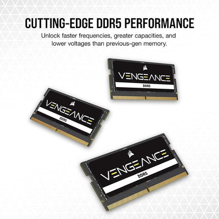 CORSAIR VENGEANCE SODIMM DDR5 RAM 32GB (1x32GB) Up to 5600MHz CL48 Intel XMP iCUE Compatible Computer Memory – Black (CMSX32GX5M1A5600C48)