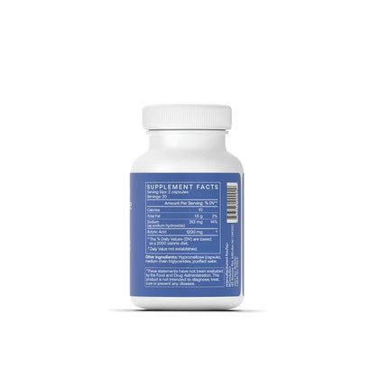 BodyBio Butyrate with Sodium - Supports Healthy Digestion, Gut & Microbiome - Increases Leptin Production for Appetite Control - No Fillers or Additives - 60 Capsules