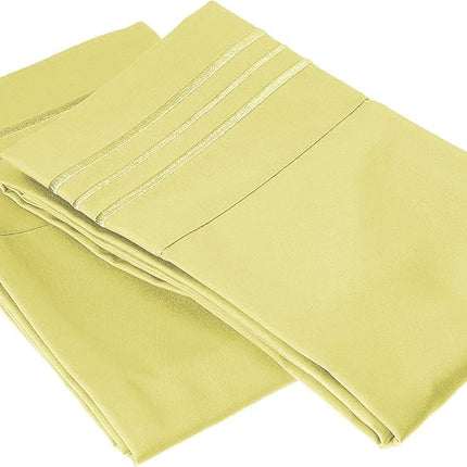 Elegant Comfort 1500 Thread Count Wrinkle & Fade Resistant Egyptian Quality Microfiber Ultra Soft Luxurious 2-Piece Pillowcases, Standard Size, Pistachio Green
