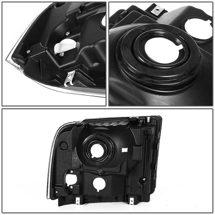 DNA MOTORING Headlamps Headlight Assembly Compatible With 05-07 Ford F250-350 F450 F550SD, Black/Clear, HL-OH-FSD05-BK-CL1