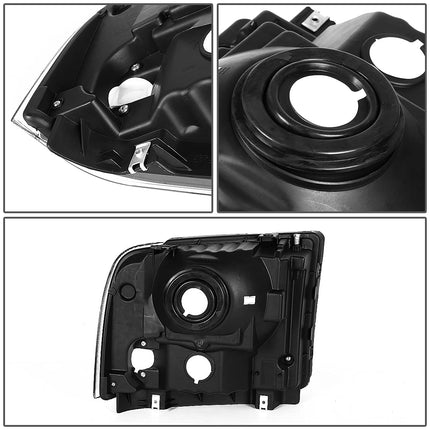 DNA MOTORING Faros delanteros Conjunto de faros delanteros compatible con Ford F250-350 F450 F550SD 05-07, Negro/Transparente, HL-OH-FSD05-BK-CL1