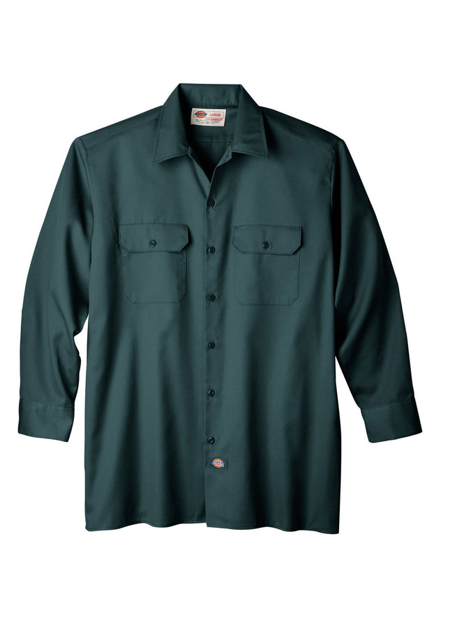Dickies Men's Long Sleeve Work Shirt, Lincoln Gree