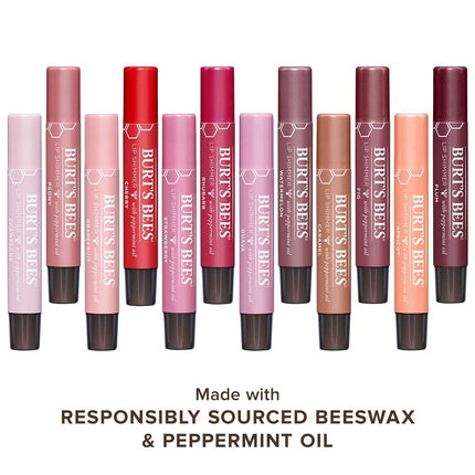 Burt's Bees Peony Lip Shimmer, 100% Natural Origin, Peppermint Oil