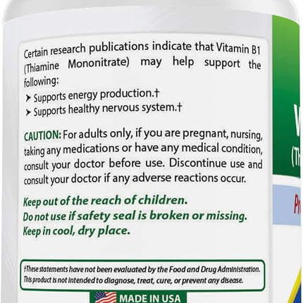 Best Naturals Vitamin B1 as Thiamine Mononitrate 100 mg Tablets (120 Count (Pack of 3))