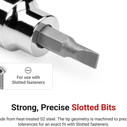 TEKTON 3/8 Inch Drive x 1/4 Inch Slotted Bit Socket | SHB10202