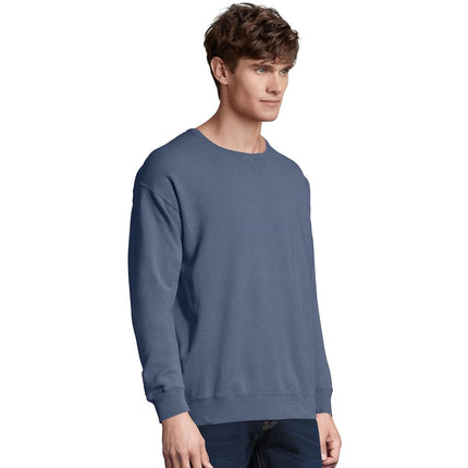 Hanes Originals Men's Crewneck Sweatshirt, Pullover Fleece Sweatshirt for Men, Garment Dyed, Saltwater, X-Large