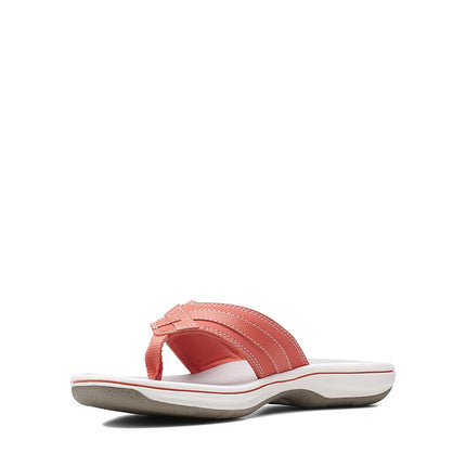 Clarks Women's Breeze Sea Flip Flop, Bright Coral Synthetic, 5.5 UK