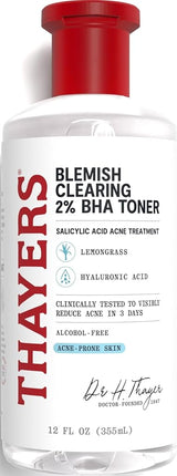 Tónico Thayers para imperfecciones con ácido salicílico, tónico facial para el acné con 2% de ácido salicílico, cuidado de la piel calmante y no astringente, 355 ml