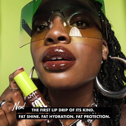 NYX PROFESSIONAL MAKEUP Fat Oil Lip Drip, Moisturizing, Shiny and Vegan Tinted Lip Gloss - That's Chic (Deep Berry)