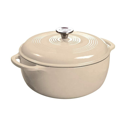 Cocotte en fonte émaillée Lodge de 7,1 litres avec couvercle – Deux poignées – Résistante au four jusqu'à 260 °C ou sur la cuisinière – Utiliser pour mariner, cuire, rôtir, réfrigérer et servir – Bois de santal