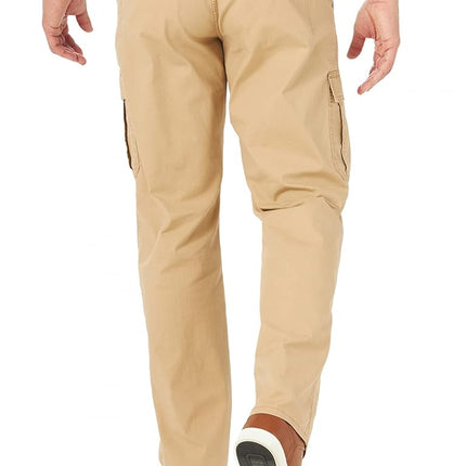 Wrangler Authentics Pantalón cargo elástico de corte relajado para hombre, Ripstop Travertino, 38W x 34L