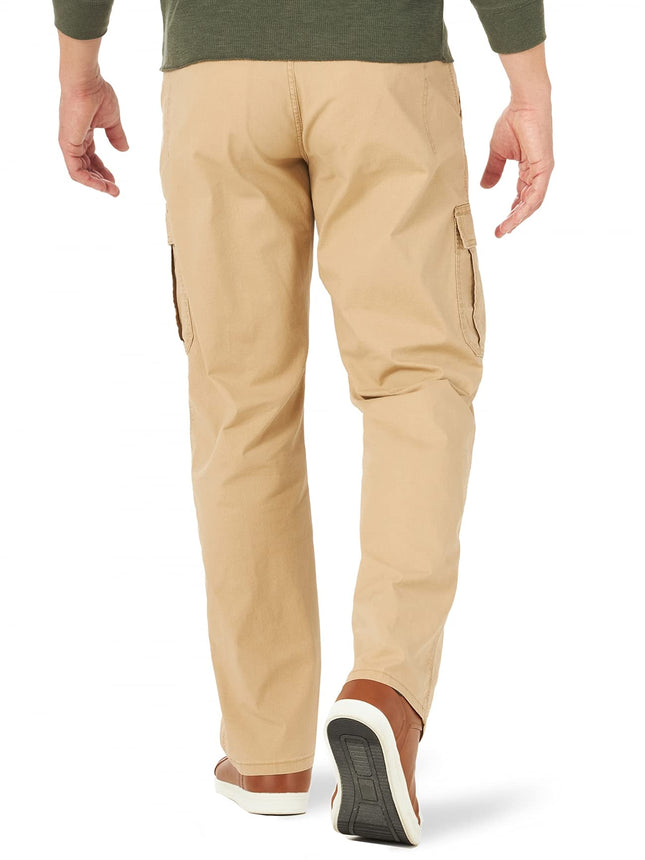 Wrangler Authentics Pantalón cargo elástico de corte relajado para hombre, informal, Ripstop Travertine, 33W x 32L