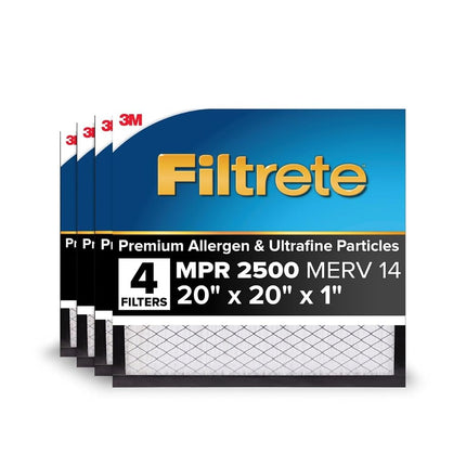 Filtrete High Performance Air Filter 2500 MPR EAX02-4, 20 in x 20 in x 1 in (50.8 cm x 50.8 cm x 2.5 cm), 4 packs per case