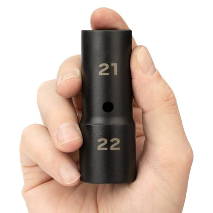 TEKTON 1/2 Inch Drive 21 x 22 mm Thin Wall Impact Flip Socket | SIF22122