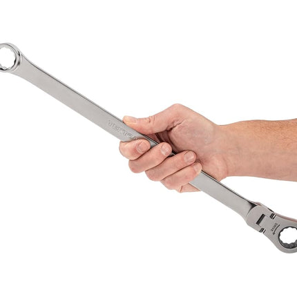 TEKTON 22 mm Long Fixed/Flex Head 12-Point Ratcheting Box End Wrench | WRB35422