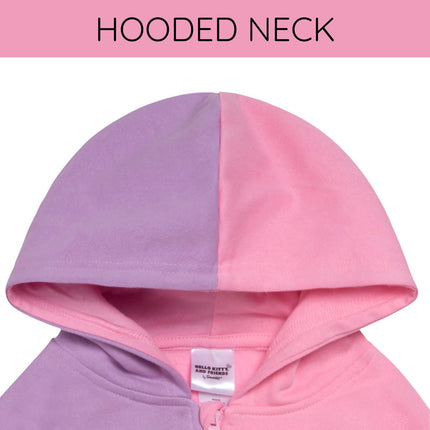 Sudadera polar con capucha para niña de Hello Kitty and Friends, tallas de bebé a niños grandes (2T - 14-16), rosa/lavanda, 5 años