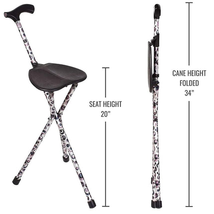 Switch Sticks Seat Stick, 2-in-1 Walking Cane Seat, Folding, Storm