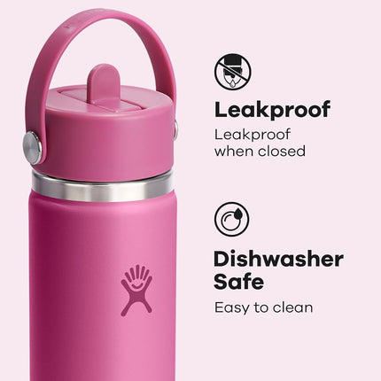 Hydro Flask 24 Oz Wide Flex Straw Cap Bottle - Insulated Stainless Steel - Wide Straw Lid, Non Spill, Leakproof in Reef