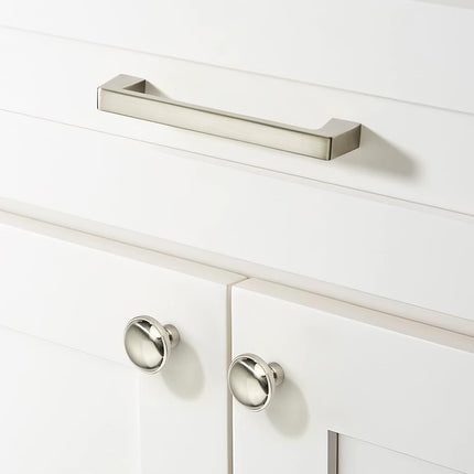 khtumeware 10 Pack 3"(76mm) Vintage Drawer Pulls Brushed Satin Nickel Cabinet Bin Cup Pulls Kitchen Hardware Silver Cabinet Handles Drawer Handles Knobs.
