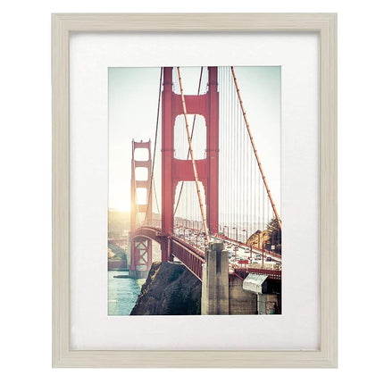 Americanflat 11x14 Light Wood Picture Frame - Displays 8x10 with Mat or 11x14 Without Mat - Engineered Wood with Shatter Resistant Glass - Horizontal and Vertical Formats for Wall
