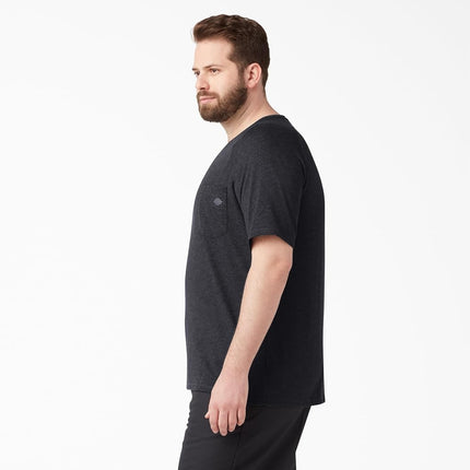 Dickies Mens Cooling Short Sleeve Pocket T-Shirt, Knit Black Heather, Large