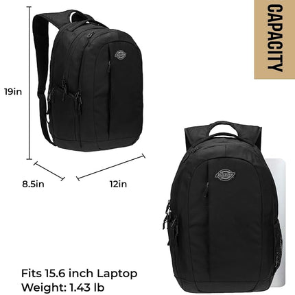Dickies Laptop Backpack, Water Resistant College Computer Bag For School, Fits 15.6 Inch Notebook (Black)
