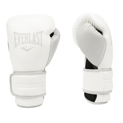 Everlast Powerlock 2R 12oz Boxing Gloves, White/White Boxing Gloves for Bags, Mitt Work & Sparring, Advanced Turnback Wrist Support, Quad Layered Foam Inner & Ergonomic Grip - Authentic Everlast Gear