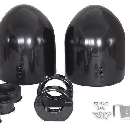 Paire de boîtiers d'enceintes de tour de wakeboard en aluminium noir Rockville MAC80B 7,7"