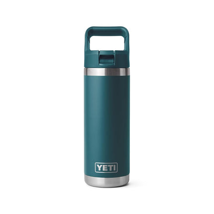 YETI Rambler 18 oz Bottle, Vacuum Insulated, Stainless Steel with Color Matching Straw Cap, White
