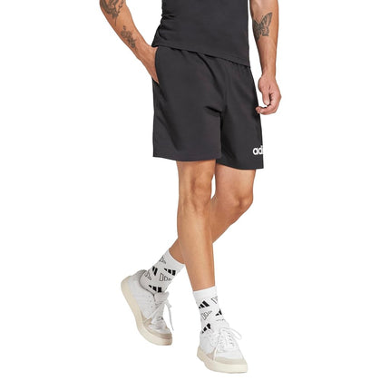 adidas Men's Essentials Linear Single Jersey 7" Shorts, Black/White, XXS