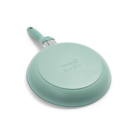 GreenPan Rio Healthy Ceramic Non-Stick 2-Piece Frying Pan Skillets Set, 20cm & 26cm, PFAS Free, Stay-Cool Handle, Oven Safe up to 160°C, Turquoise & Cream