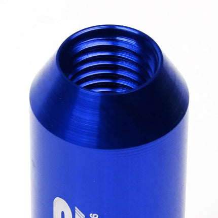 J2 Engineering 16Pcs 7075 Aluminum Open End M12 x 1.5 Lug Nuts w/4Pcs Lock Nuts & Key, Blue, Fit Conical Seat, LN-T7-010-15-BL