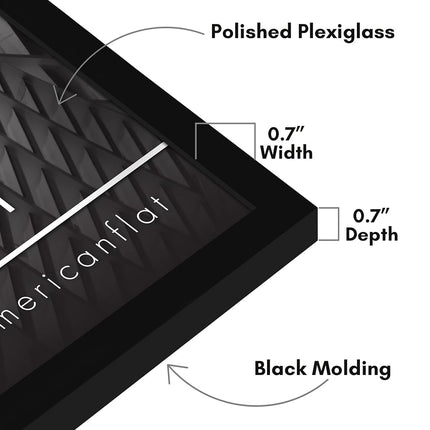 Americanflat 24x24 Picture Frame with Polished Plexiglass - Streamline Collection - Thin Square Picture Frame for Wall Display - Hanging Hardware Included - Black