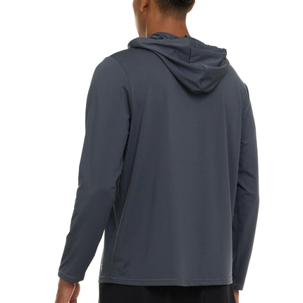 Champion Men's Sun Hoodie, Long Sleeve UPF 50+ Rash Guard Fishing Sun Shirt, Dark Grey, X-Large