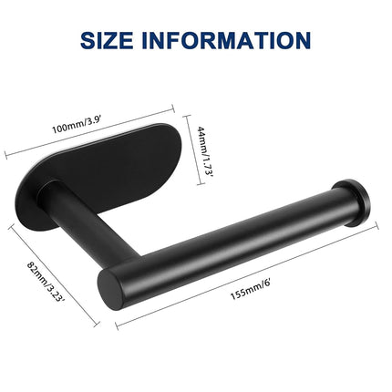 NearMoon Toilet Paper Holder Self Adhesive, Premium Thicken SUS304 Stainless Steel Rustproof Adhesive Toilet Roll Holder no Drilling for Bathroom, Kitchen, Washroom (4 Pack, Matte Black)