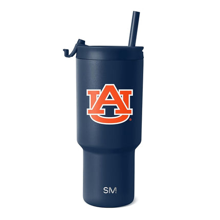 Simple Modern Officially Licensed Collegiate Auburn Tigers 30 oz Tumbler with Flip Lid and Straws | Insulated Cup Stainless Steel | Gifts for Men Women | Trek Collection | Auburn University