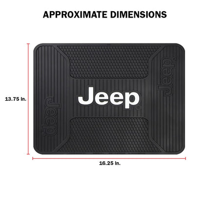 Plasticolor 001222R01 Jeep Elite Style Rear Seat Floor Utility Mat for Car Truck or SUV, 16.75" L X 13.75" W, Black