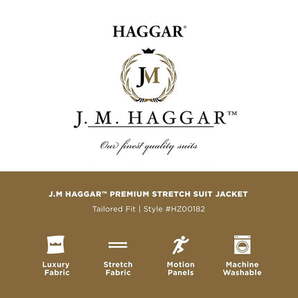Haggar Men's Premium Stretch Classic Fit Suit Separates-Pants, Medium Grey-Jacket, 44 Regular, Medium Grey - Jacket, 44