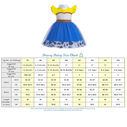 Dressy Daisy Cowgirl Tulle Dress for Toddler Girls Halloween Fancy Party Costume Summer Outfits with Headband Size 4 Blue