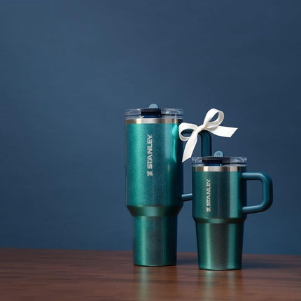 Vaso térmico STANLEY Quencher ProTour con pajita abatible y tapa a prueba de fugas, 1,2 l | Pajita y asa integradas | Compatible con portavasos para viajes | Taza de acero inoxidable con aislamiento | Sin BPA | Ponderosa Shimmer
