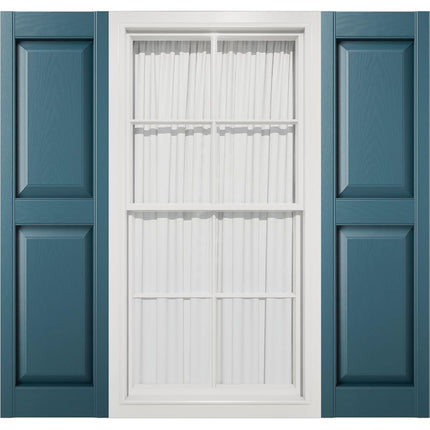 Mid-America 00021475166 Standard Size Williamsburg Double Panel Vinyl Shutters, w/Installation Shutter-Lok's & Matching Screws (Per Pair), 166, 14 3/4"W x 75"H, Midnight Blue